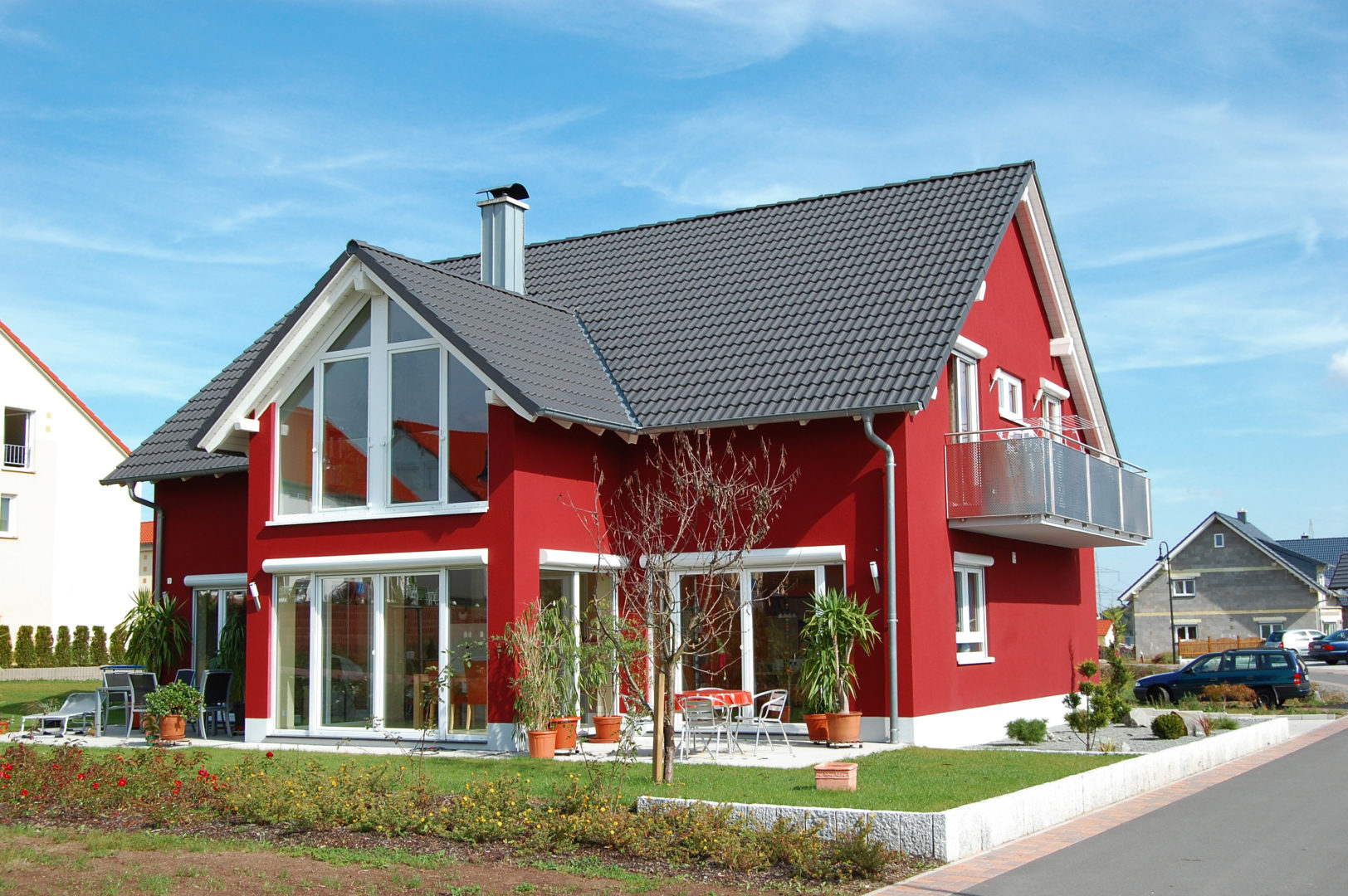 Rotes Einfamilienhaus