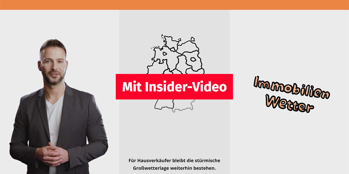 Ein Mann erklärt vor einer Deutschlandkarte, wie sich die Immobilienpreise in Deutschland verändert haben | Entwicklung Immobilienpreise